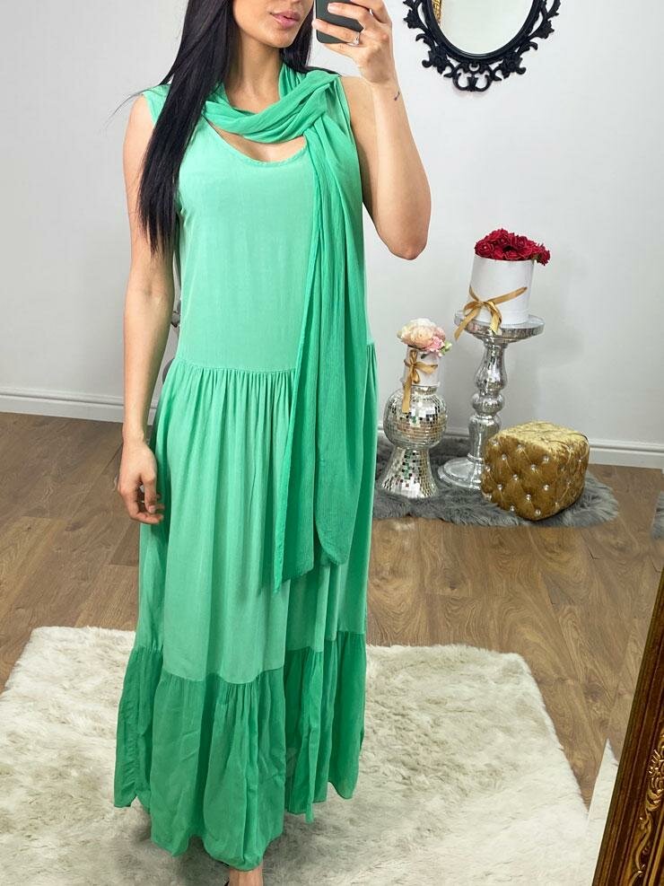 Lee Two Piece Scarf Maxi Dress