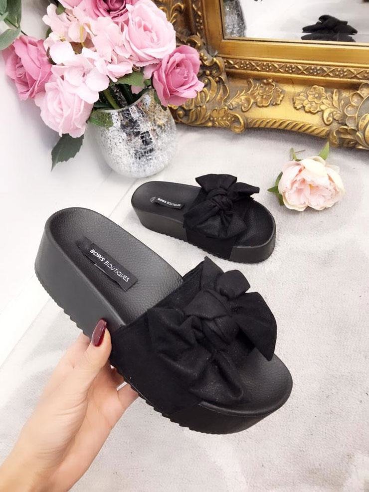 Leona Bow Flatform Sliders