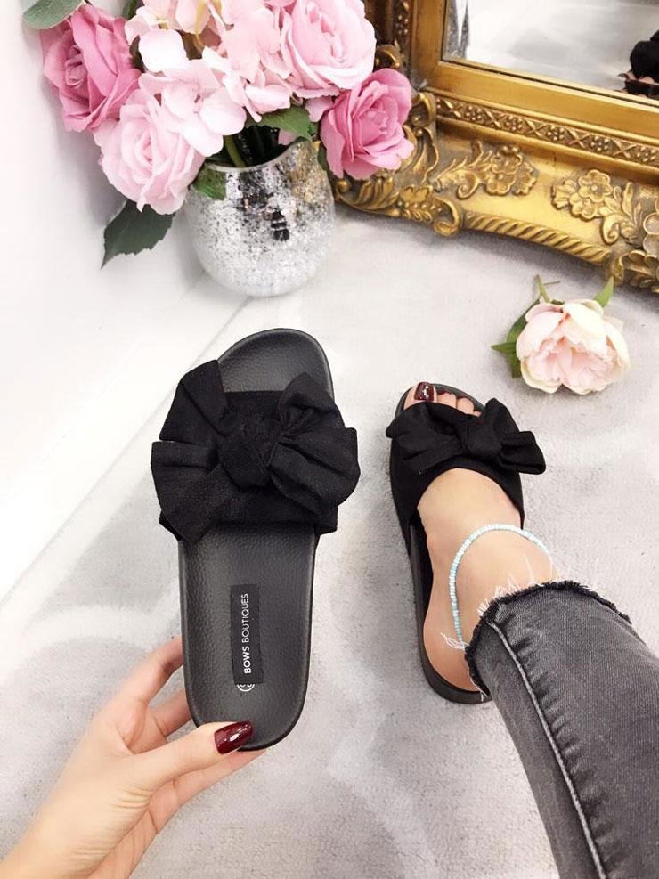 Leona Bow Flatform Sliders