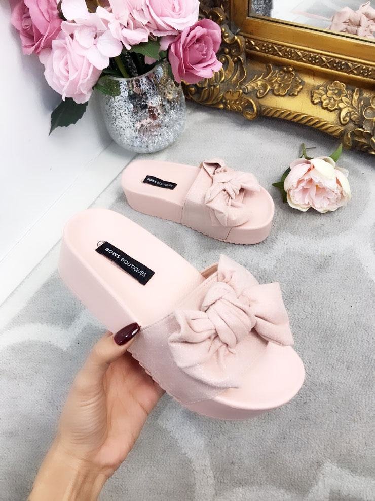 Leona Bow Flatform Sliders
