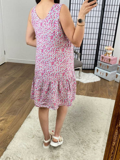 Letina Floral Print Frill Hem Dress