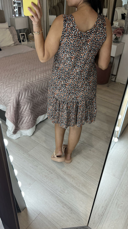 Letina Floral Print Frill Hem Dress