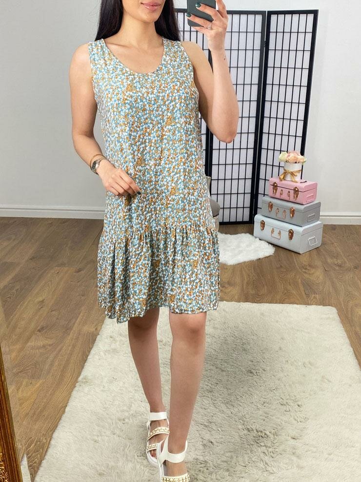 Letina Floral Print Frill Hem Dress