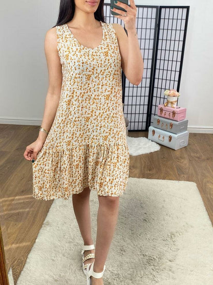 Letina Floral Print Frill Hem Dress