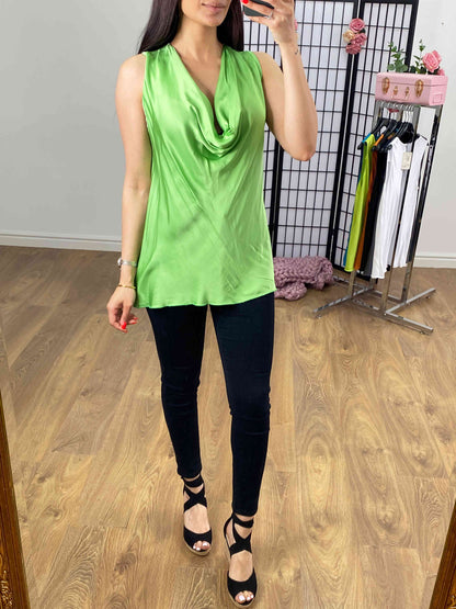 Lilibet Satin Cowl Neck Top