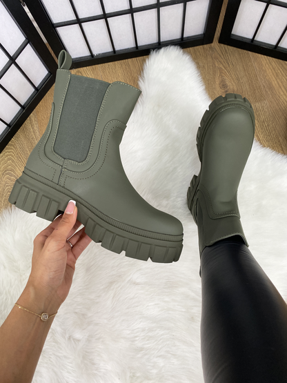 Linden Rubber Chunky Sole Ankle Boots