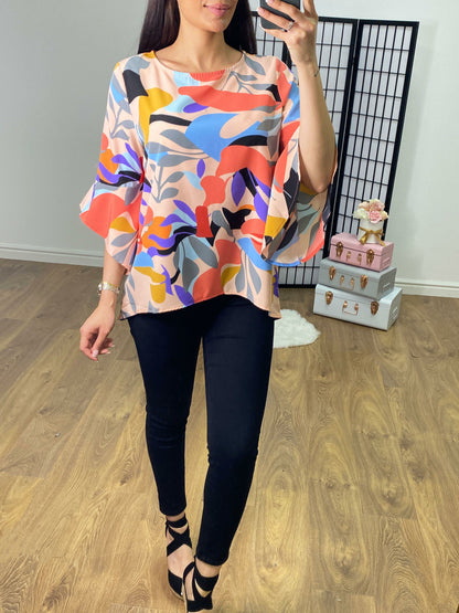 Lisbon Multi Abstract Print Blouse