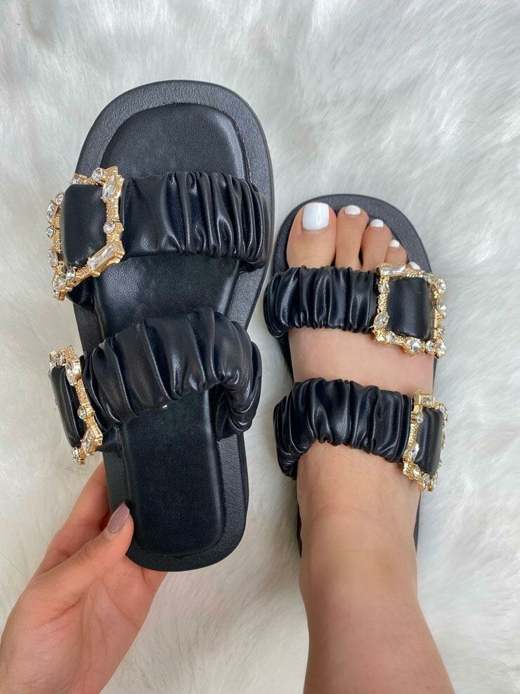 Livvy Buckle Detail Double Strap Slider