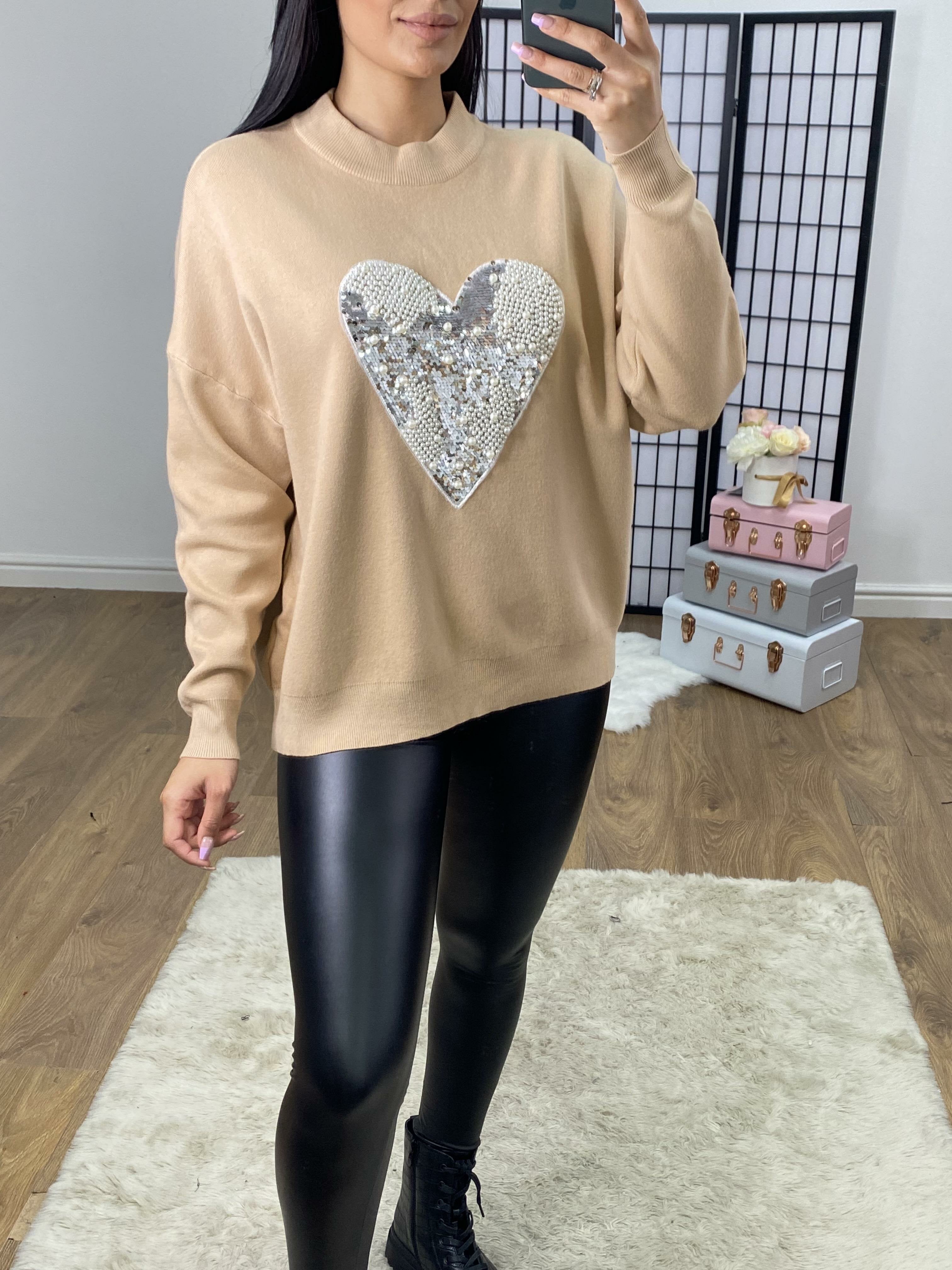 Ladies on sale heart jumper