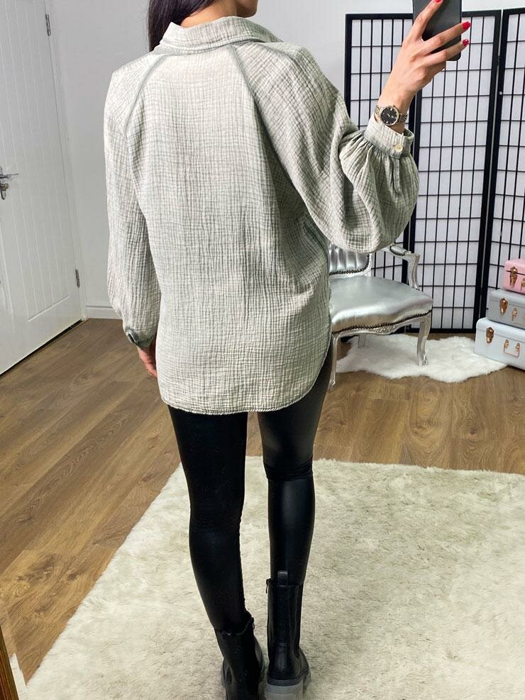 Maddox Cheesecloth V-Neck Blouse