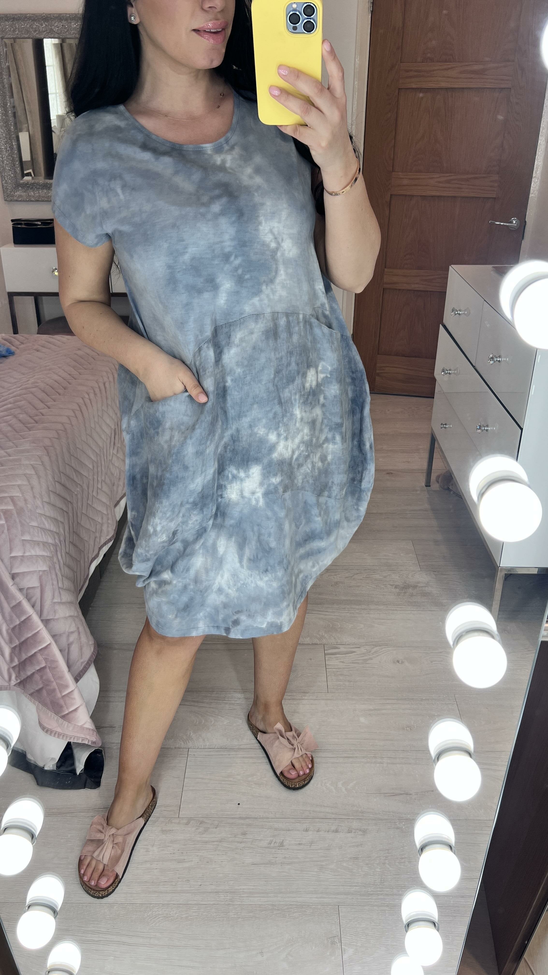 Madonna Tie Dye Loose Fit Pocket Jersey Dress