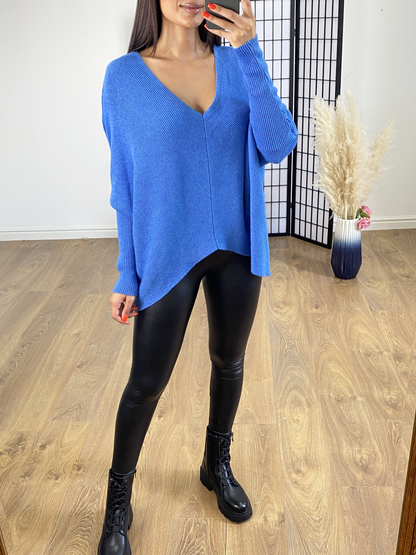 Martinez Plain Ribbed Dip Hem Jumper