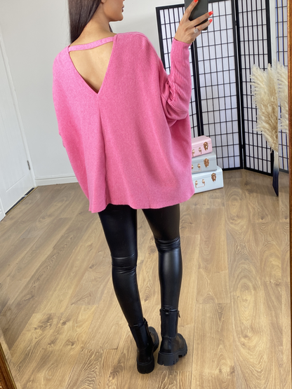 Martinez Plain Ribbed Dip Hem Jumper