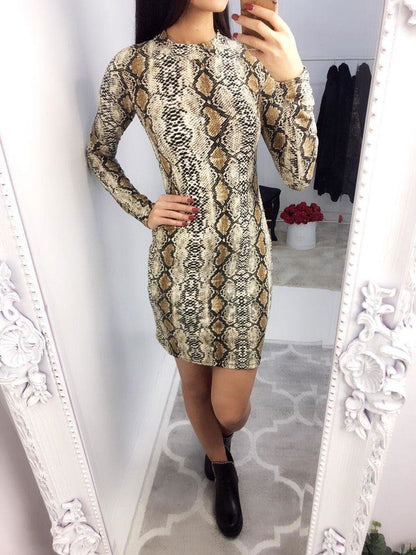 Meladie Fitted Snake Print Party Dress