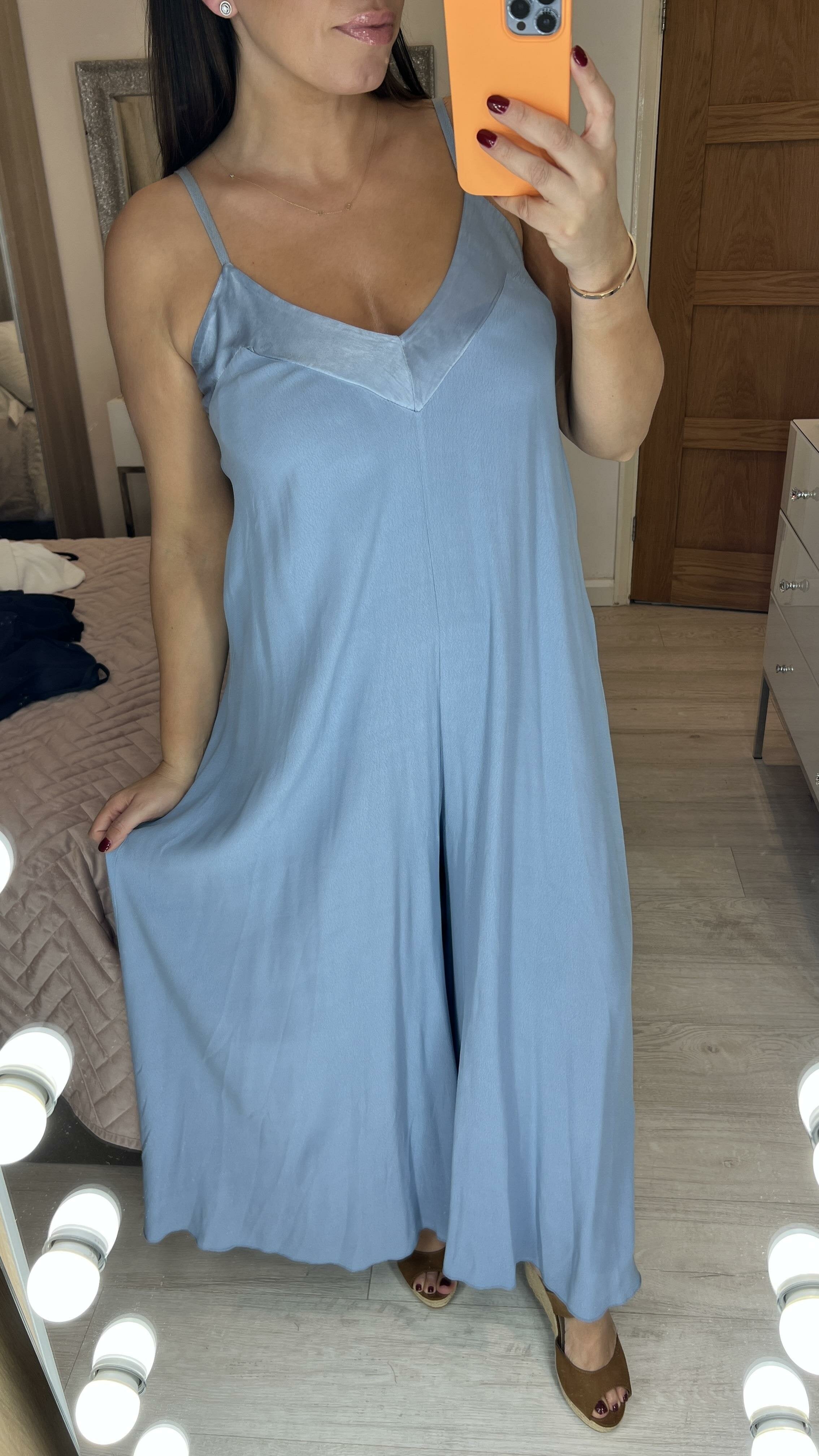 Melis Satin Edge Wide Leg Jumpsuit