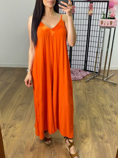 Melis Satin Edge Wide Leg Jumpsuit