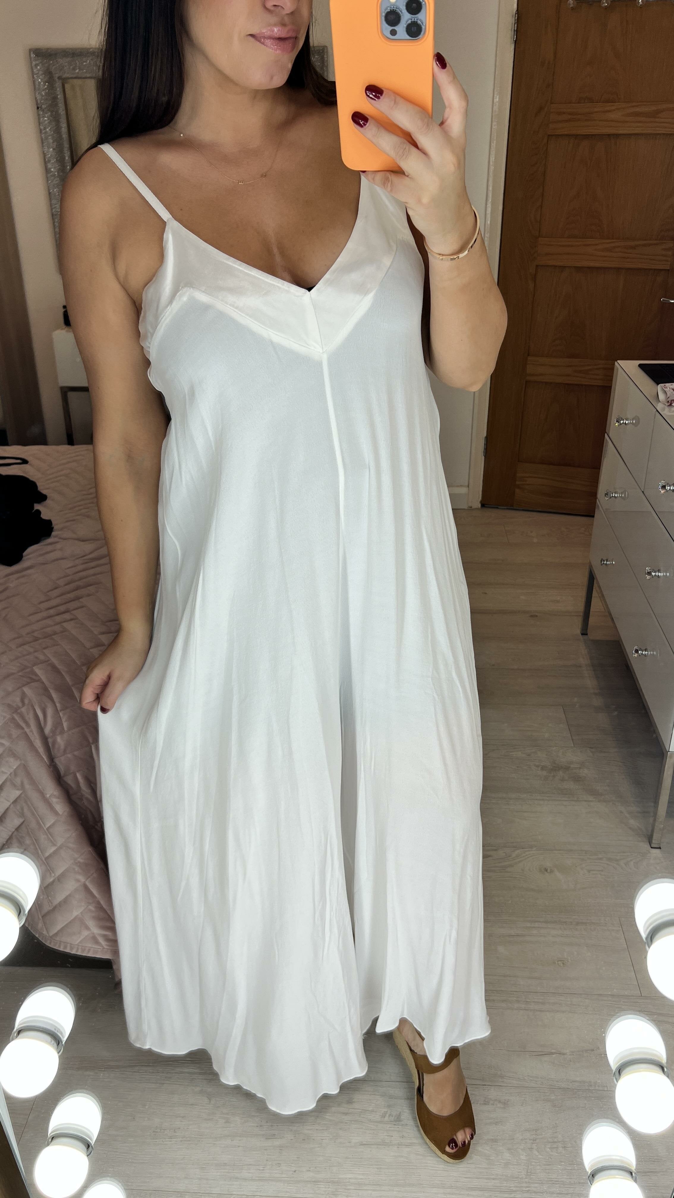 Melis Satin Edge Wide Leg Jumpsuit