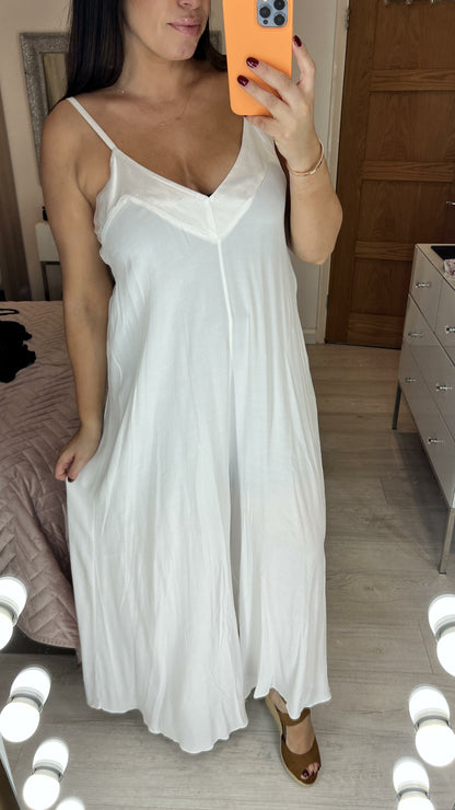 Melis Satin Edge Wide Leg Jumpsuit