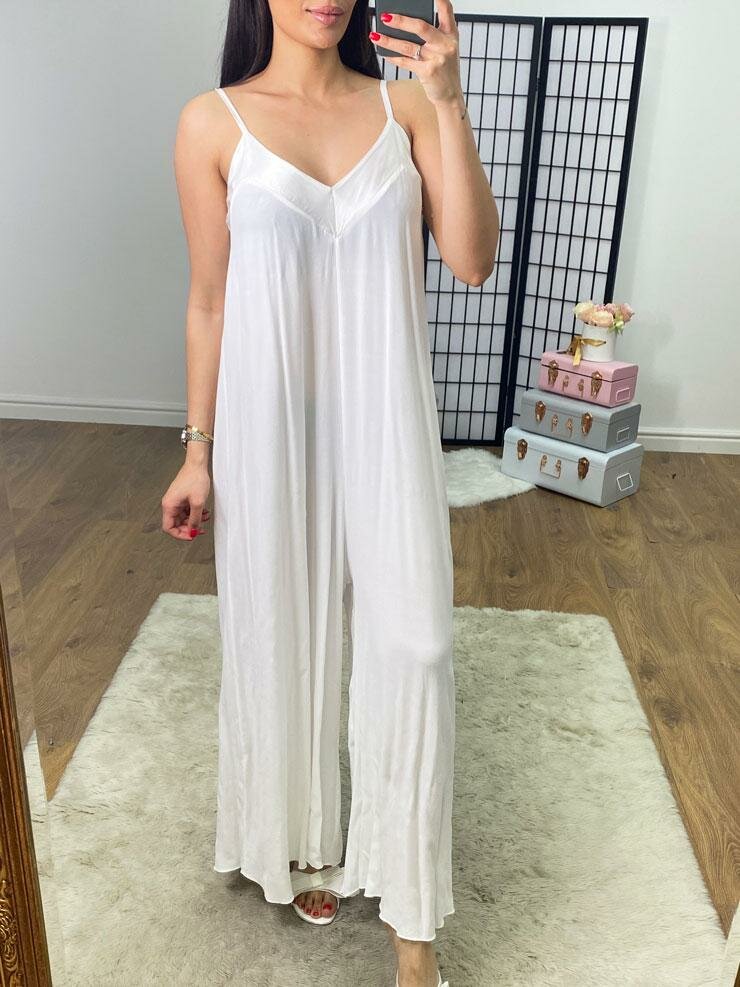 Melis Satin Edge Wide Leg Jumpsuit