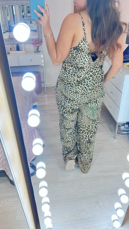 Melissa Leopard Print Cami Wide Leg  Jumpsuit
