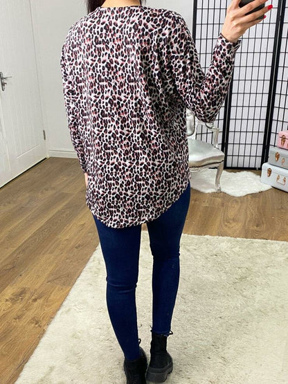 Merida Fuchsia Leopard Print Zip Detail Batwir Merida