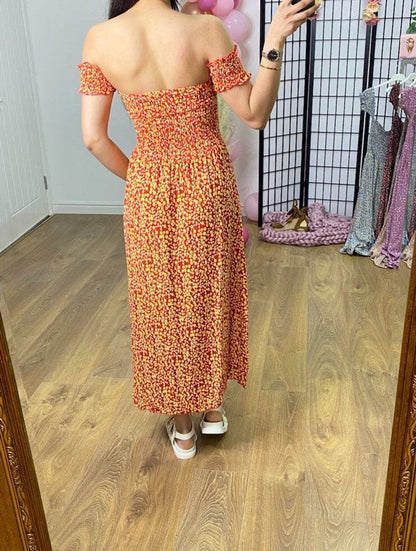 Merrin Ditsy Floral Bardot Dress