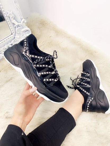 Monrose Studded Jewelled Zig Zag Detailed Chunky Trainers