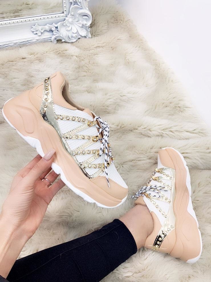 Monrose Studded Jewelled Zig Zag Detailed Chunky Trainers