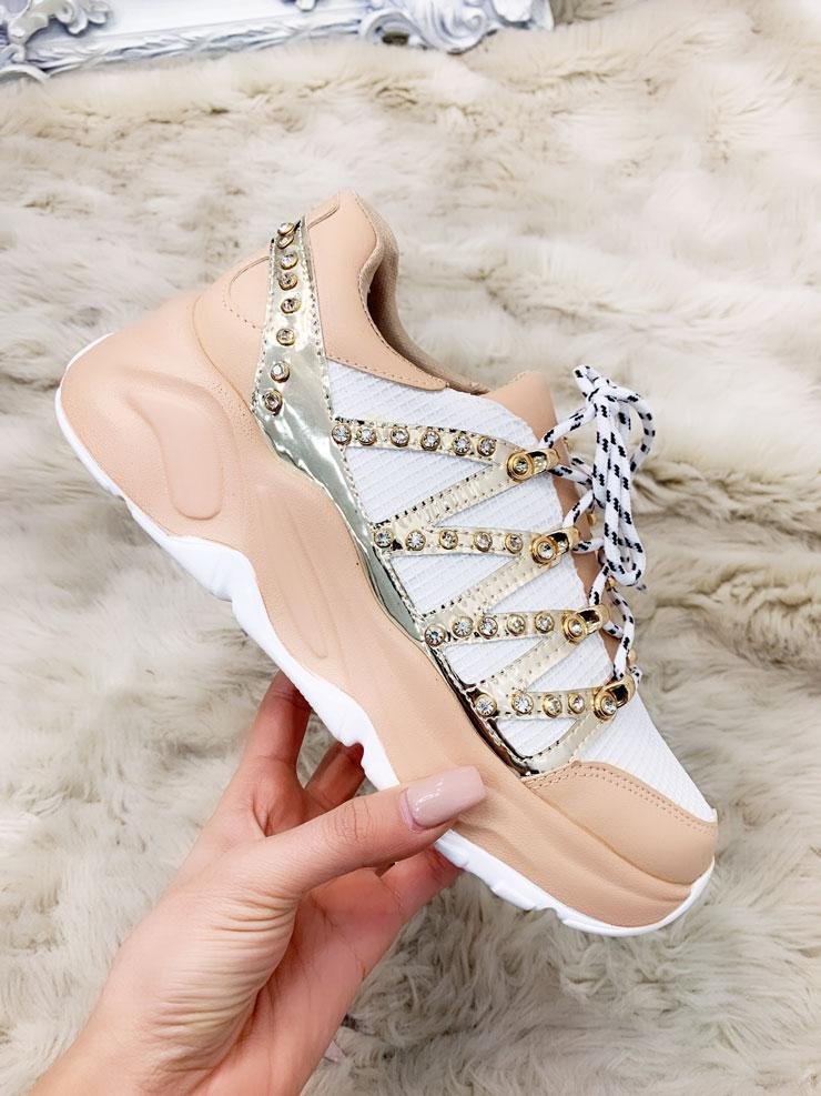 Monrose Studded Jewelled Zig Zag Detailed Chunky Trainers