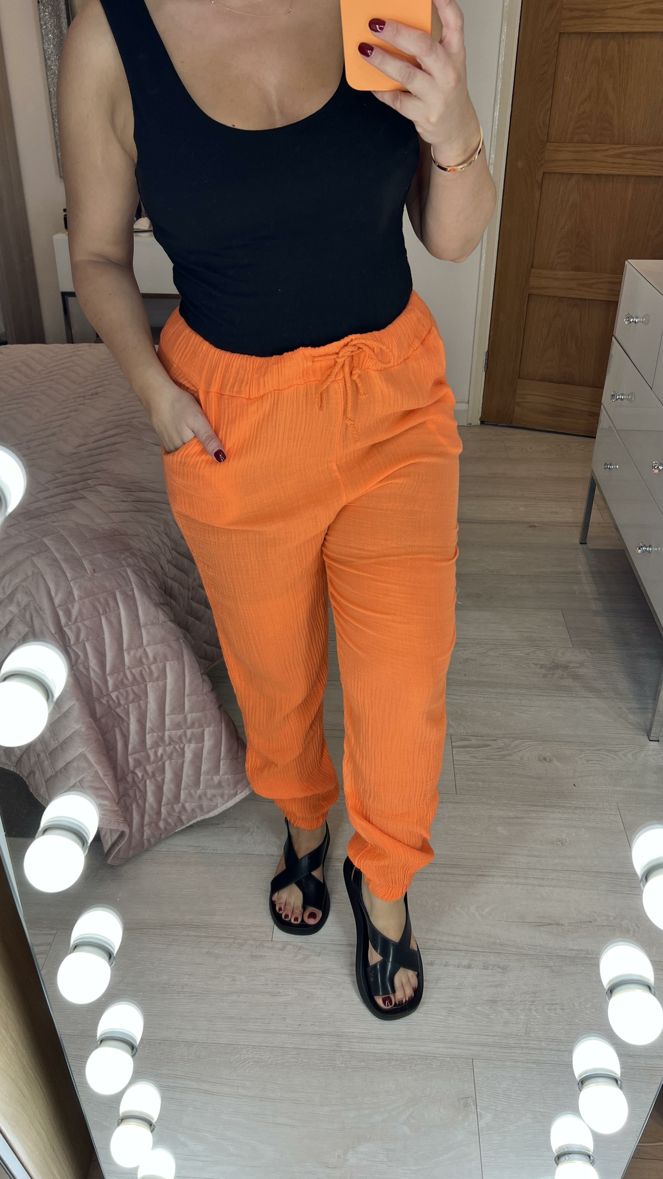 Moragie Plain Cheesecloth Joggers