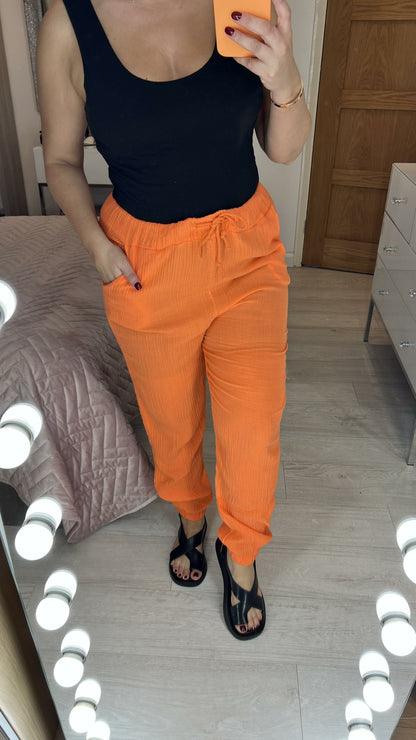 Moragie Plain Cheesecloth Joggers