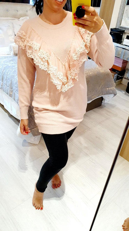 Renna Crochet Lace Detail Jumper