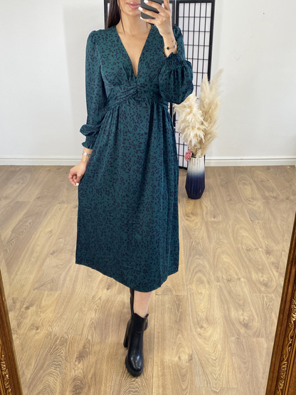 Otterley Graphic Print Puff Sleeve Midi Dress