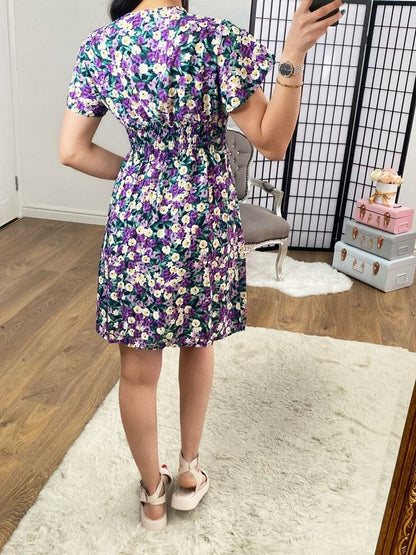 Pannie V Neck Floral Print Dress