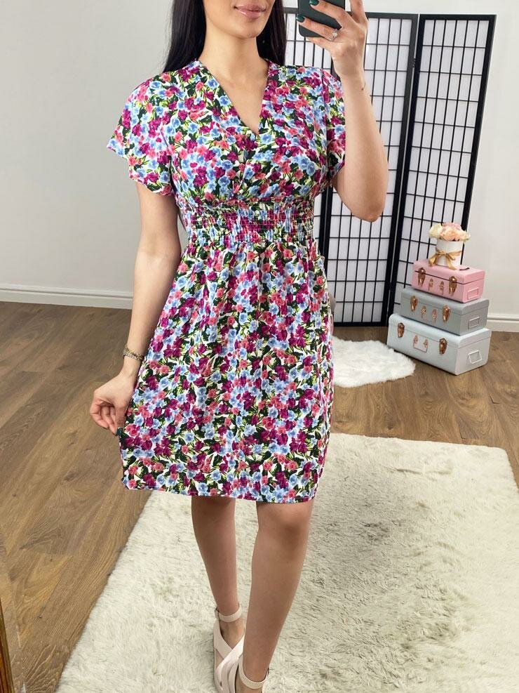 Pannie V Neck Floral Print Dress