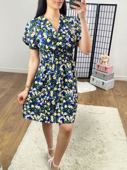 Pannie V Neck Floral Print Dress
