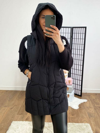 Perley Padded Black Light Weight Hooded Gilet