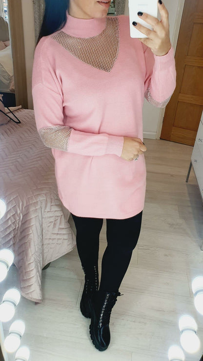 Josia Diamante V-Panel Sleeve Detailed Super Soft Knitted Jumper