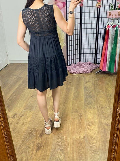 Quentin Lace Panel Crochet Detail Dress