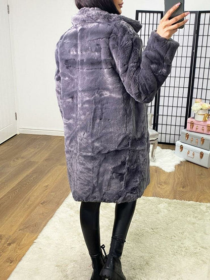 Rennie Dark Grey Faux Fur Collar Jacket