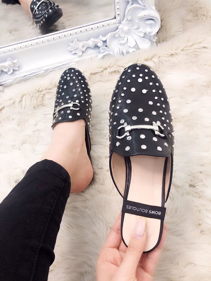 Rhodes Studded Faux Leather Slip On Espadrilles