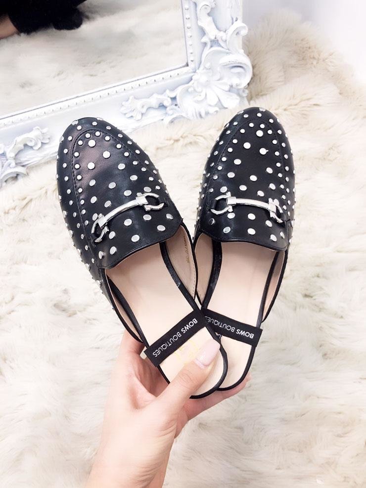 Rhodes Studded Faux Leather Slip On Espadrilles