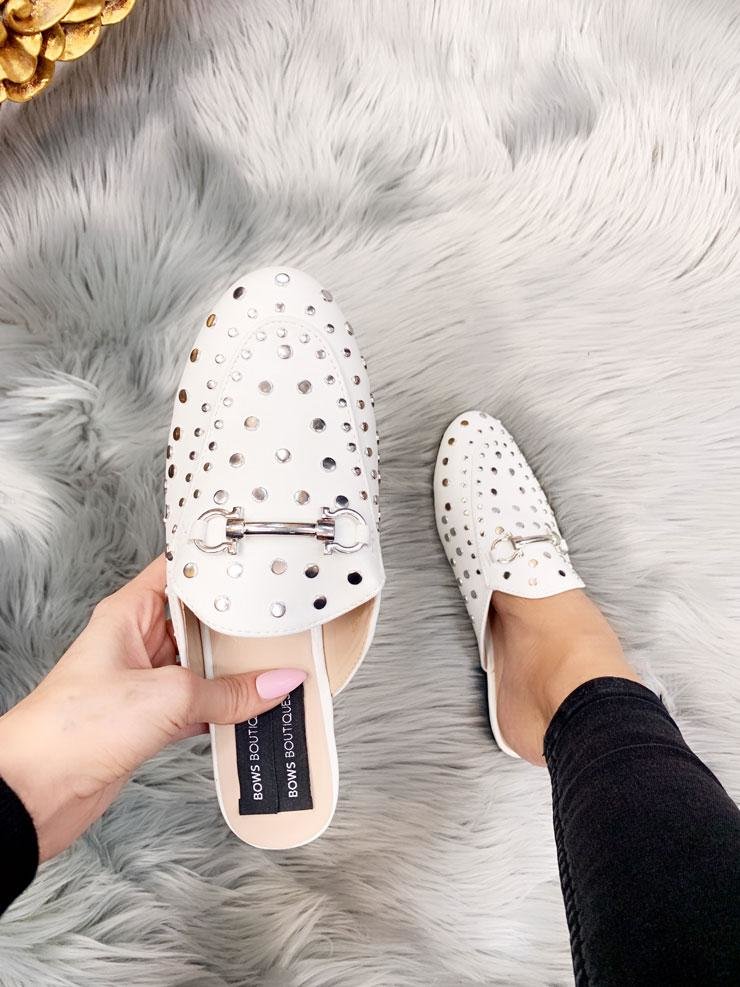 Rhodes Studded Faux Leather Slip On Espadrilles