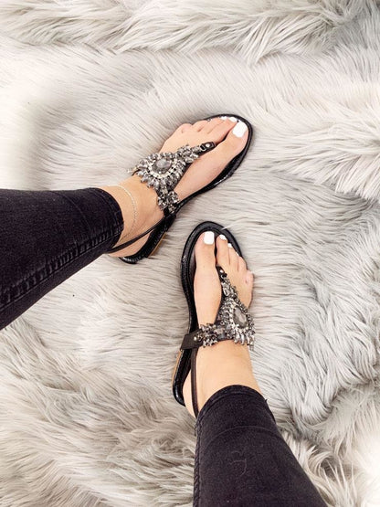Roberto Jewel Detailed Sling Back Sandals