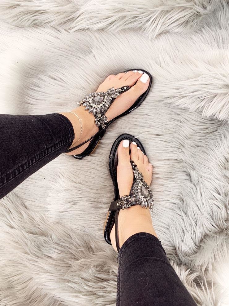Roberto Jewel Detailed Sling Back Sandals