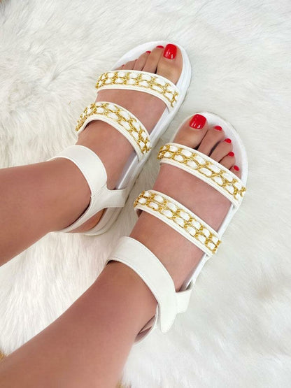 Rooney Chain Velcro Ankle Strap Sandals