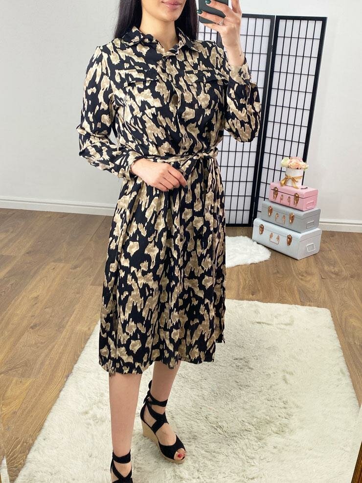 Rosalee Smudge Print Shirt Dress