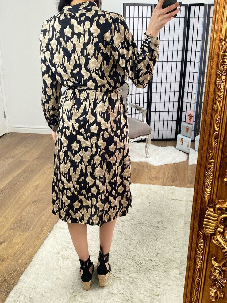 Rosalee Smudge Print Shirt Dress