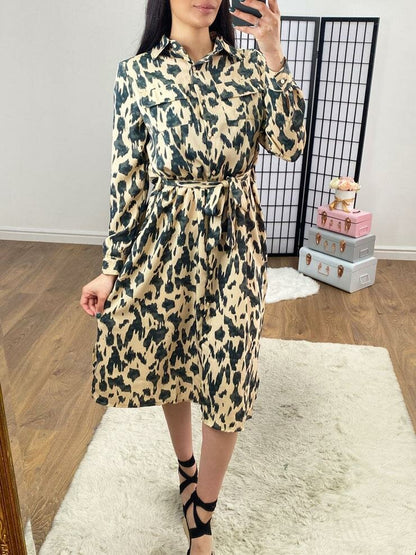 Rosalee Smudge Print Shirt Dress