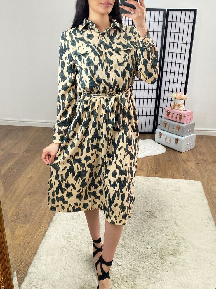 Rosalee Smudge Print Shirt Dress